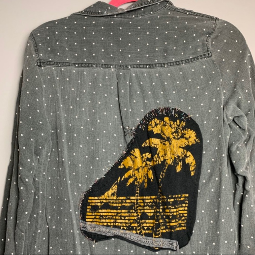 Upcycled Design Long Sleeve Palm Trees